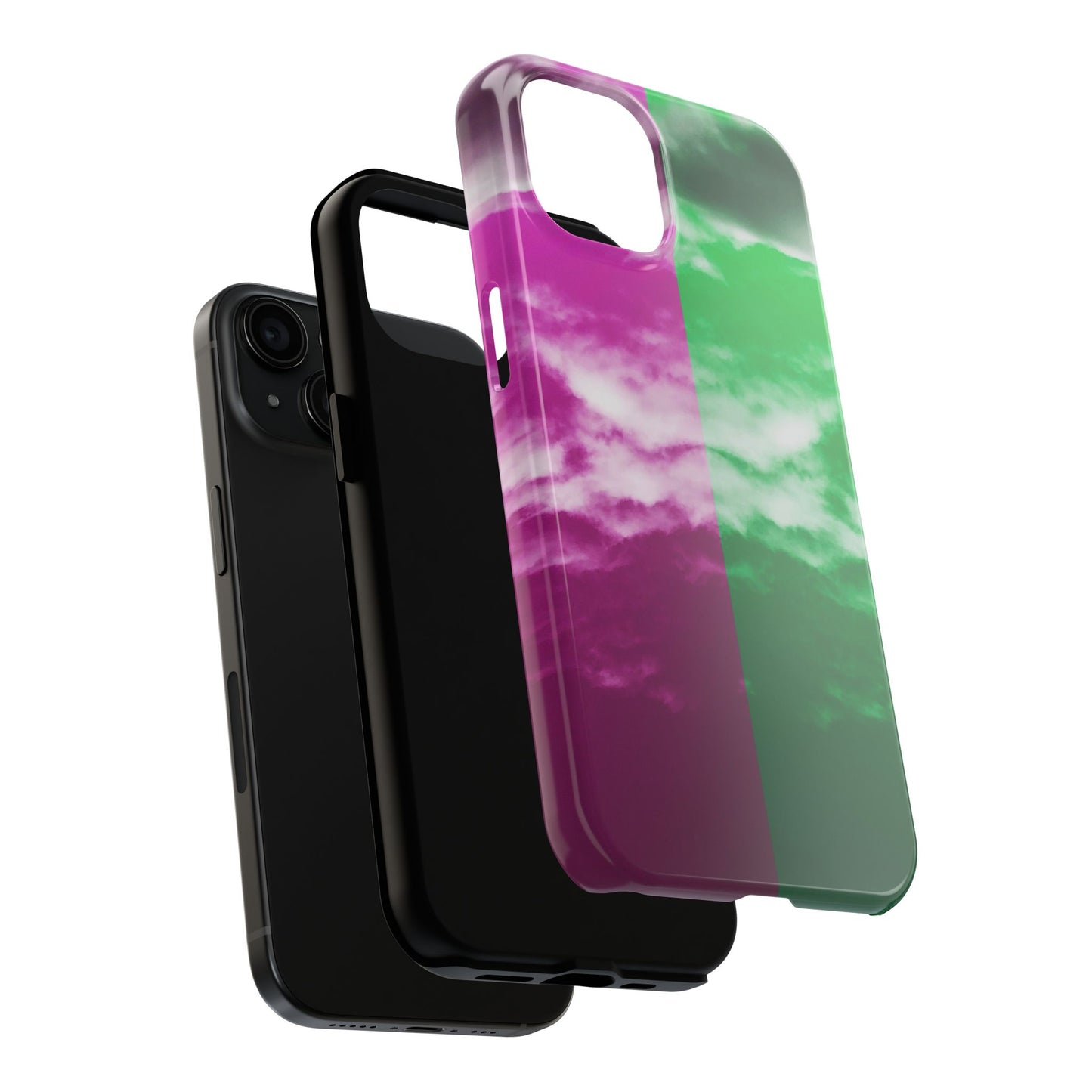 Pink and Green Cloud Tough Phone Cases