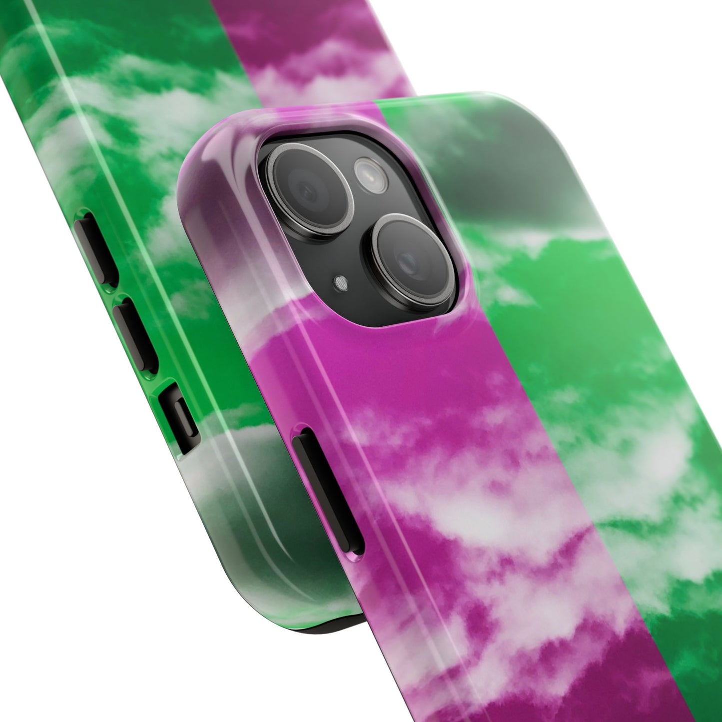 Pink and Green Cloud Tough Phone Cases