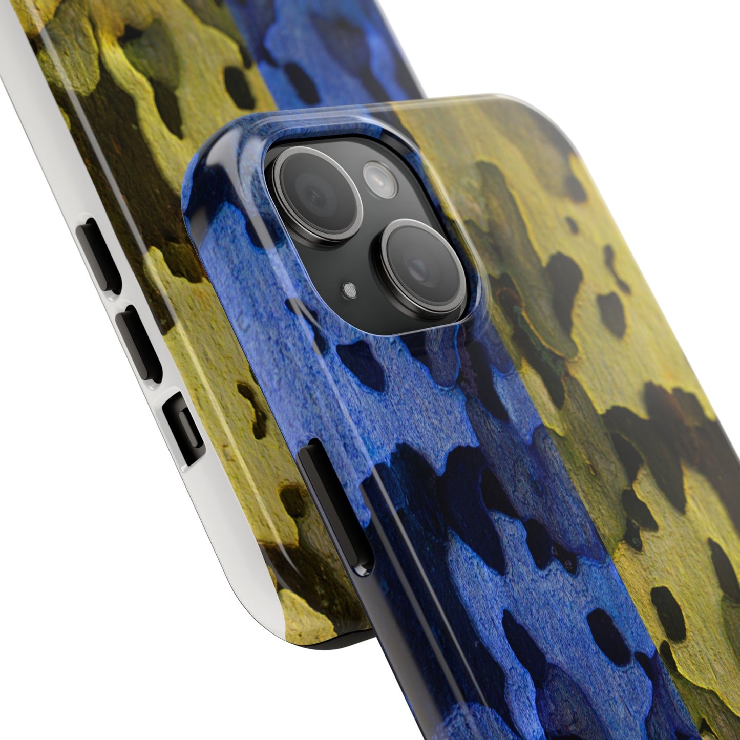 Yellow and Blue Two Tree - Tough Phone Cases