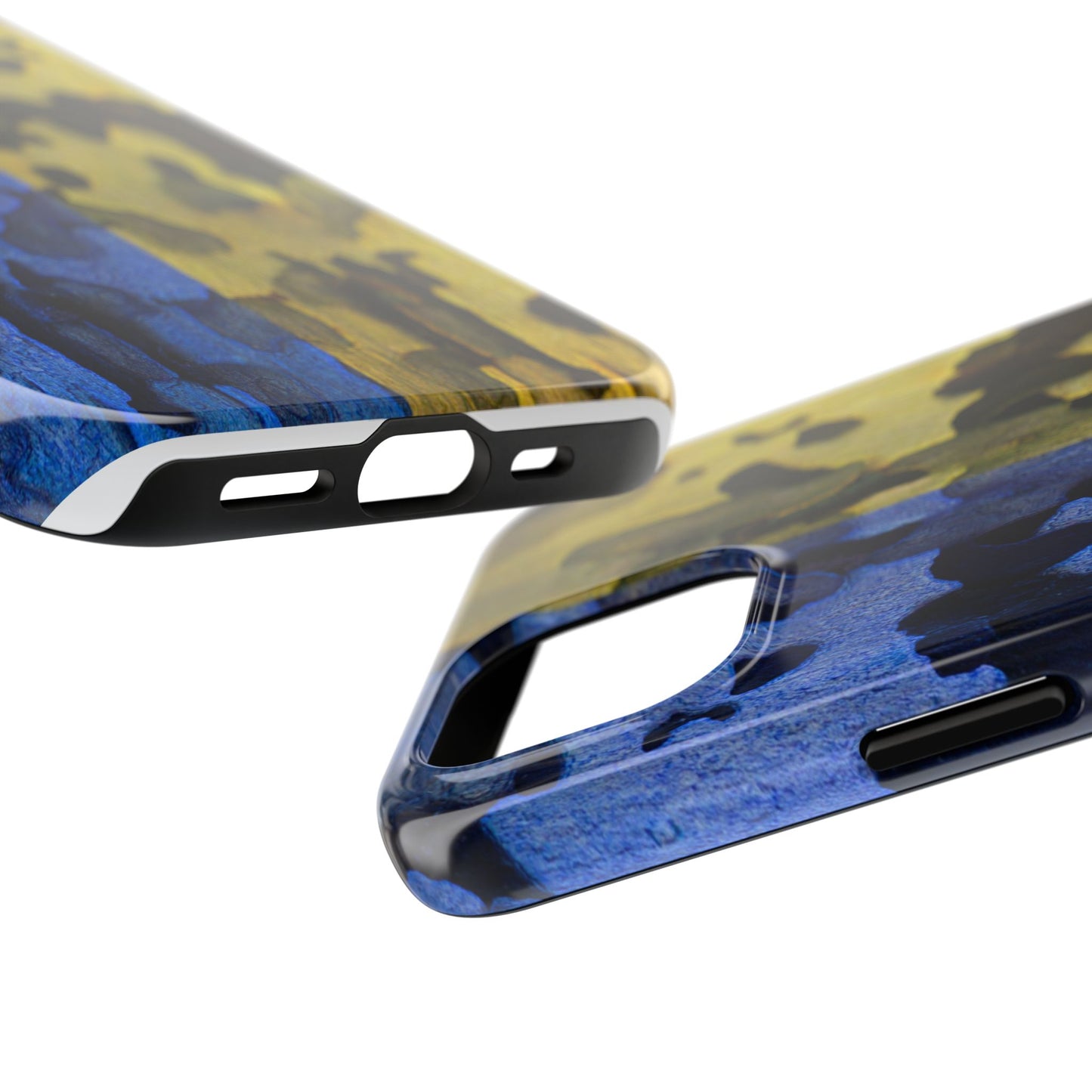 Yellow and Blue Two Tree - Tough Phone Cases