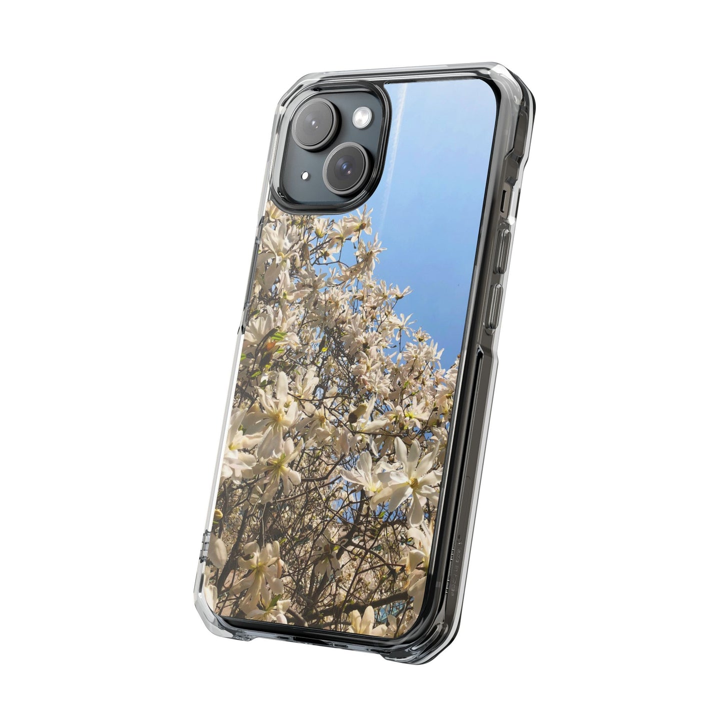 White Flower - Magnetic Clear Impact Cases