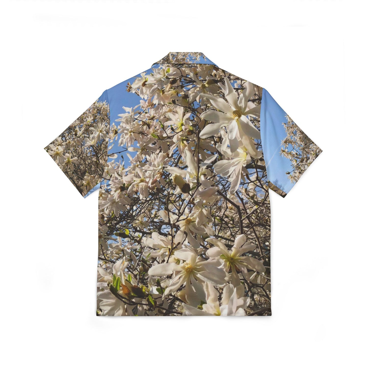 White Flower Men's Hawaiian Camp Shirt (AOP)