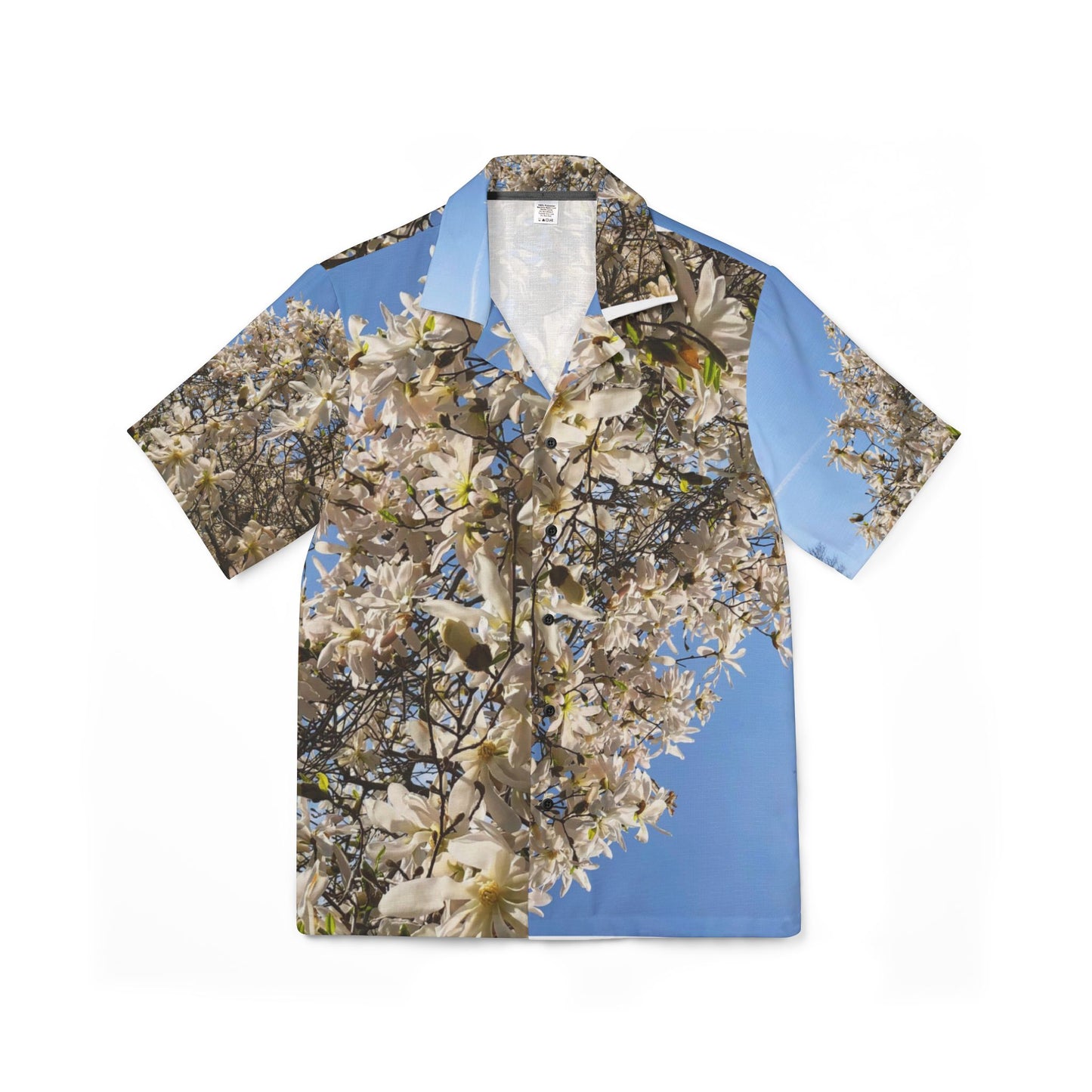 White Flower Men's Hawaiian Camp Shirt (AOP)