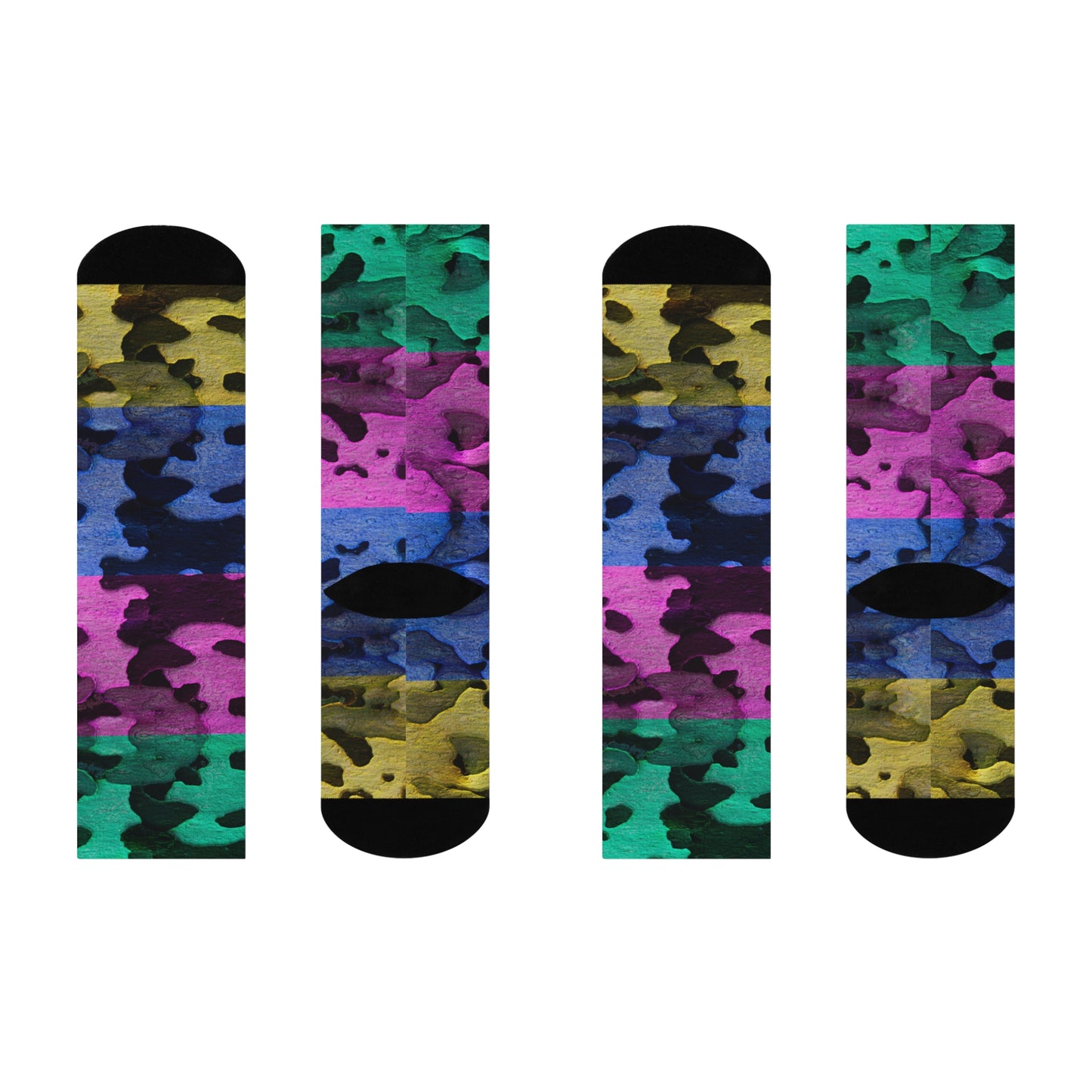 Four Color Tree Socks