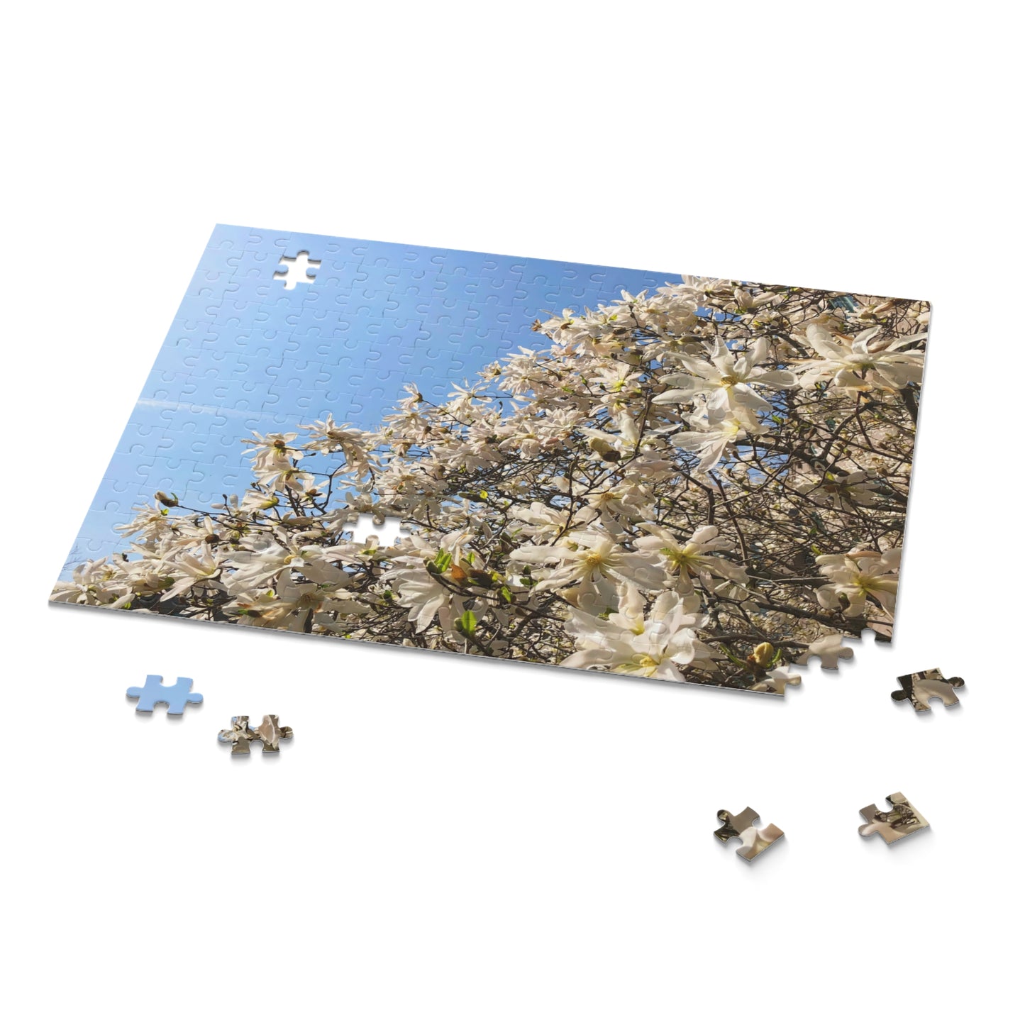 White Flower Puzzle (120, 252, 500-Piece)