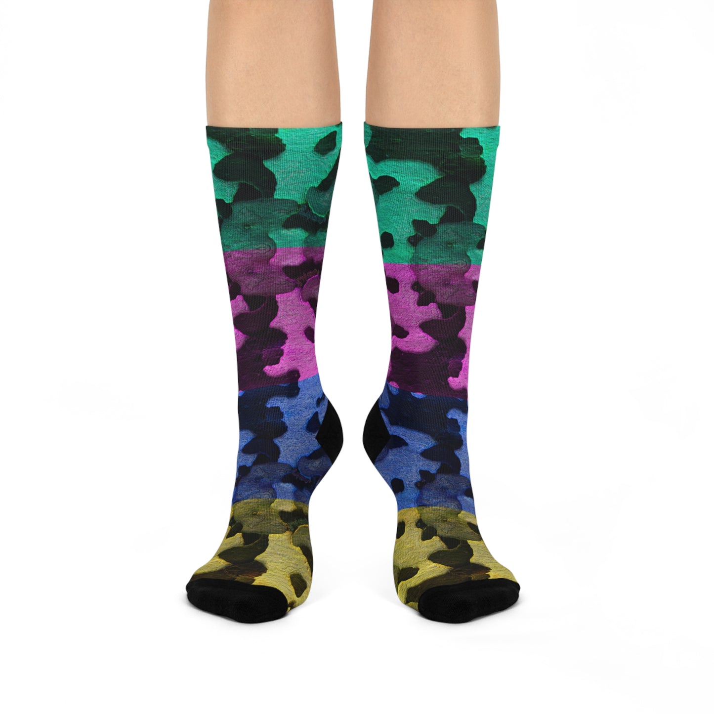 Four Color Tree Socks