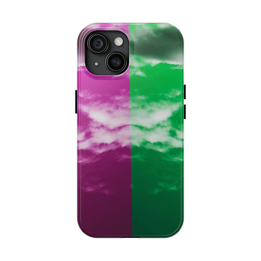 Pink and Green Cloud Tough Phone Cases