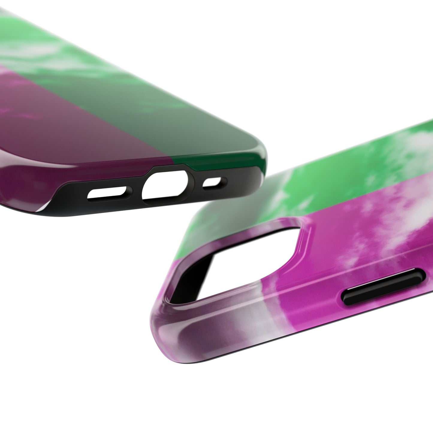 Pink and Green Cloud Tough Phone Cases