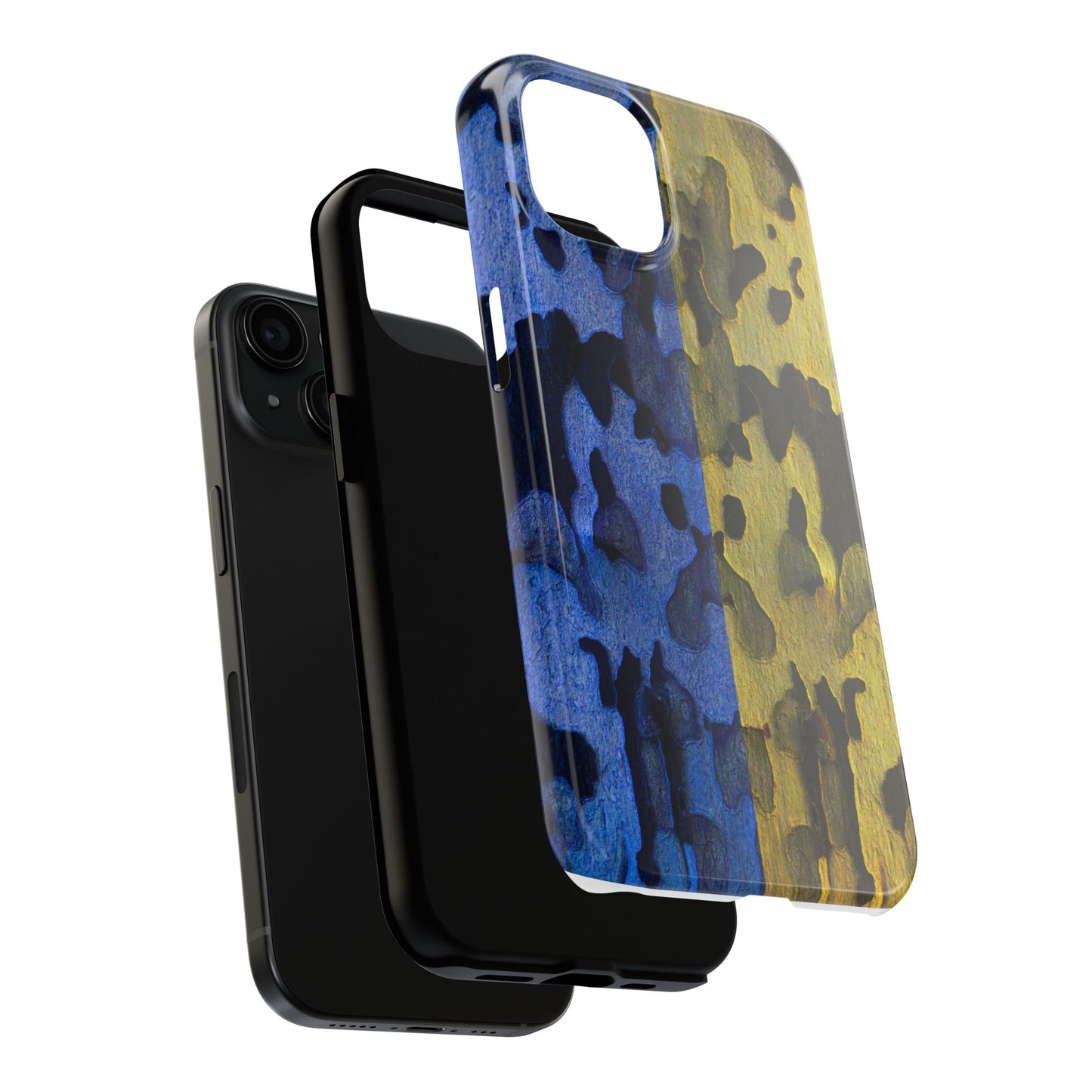 Yellow and Blue Two Tree - Tough Phone Cases